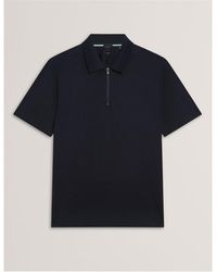Ted Baker - Textured Zip Short Sleeve Polo Shirt - Lyst