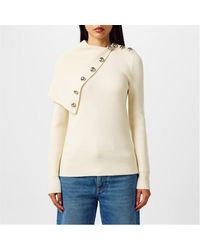 Rabanne - Buttoned Crew Neck Jumper - Lyst