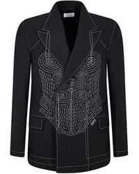 Off-White c/o Virgil Abloh - Body Stitch Double-Breasted Contrast Stitching Long Sleeve Blazer - Lyst