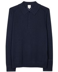 Paul Smith - Long-sleeve Knitted Polo Shirt - Lyst