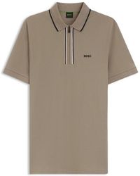BOSS - Short Sleeve Zip Polo Shirt (Philix) - Lyst
