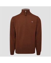 GANT - Superfine Lambswool Half Zip Sweater - Lyst