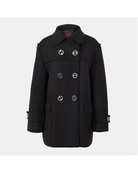 Gucci - Wool Long Sleeve Oversized Fit Pea Coat - Lyst