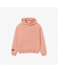 Lacoste - Garment Dyed Relaxed Fit Over The Head Hoodie - Lyst