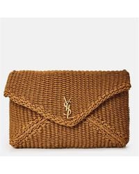 Saint Laurent - Saint Raffia Pouch - Lyst