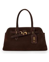 Miu Miu - Aventure Suede Tote Bags - Lyst