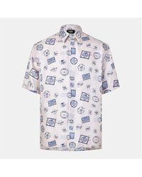 Fendi - Patterned Short Sleeve Relaxed Fit Shirt - Lyst