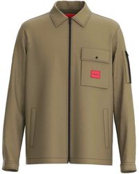 HUGO - Zip-Through Overshirt - Lyst