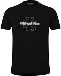 Off-White c/o Virgil Abloh - Flock Arrow Cotton Short Sleeve T-Shirt - Lyst