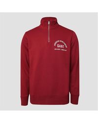 GANT - Printed Graphic Half Zip Sweatshirt - Lyst