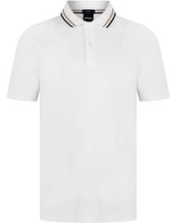 BOSS - Penrose Slim Fit Polo Shirt With Signature Tipped Collar - Lyst