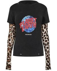 Balenciaga - Planet Earth Long Sleeve Top - Lyst