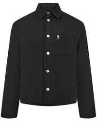 Ami Paris - Ami De Coeur Padded Water-Repellent Long Sleeve Overshirt - Lyst