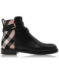 Burberry - House Check Canvas & Leather Bootie - Lyst
