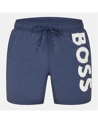 BOSS - Octopus Swim Shorts With Bold Branding - Lyst