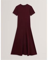 Ted Baker - Mixed Midi Tea Dress - Lyst
