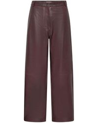 St. Agni - Leather Wide Leg Trousers - Lyst