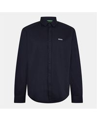 BOSS - Motion Long Sleeve Buttoned Shirt With Logo Detail - Lyst