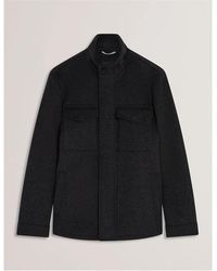 Ted Baker - Funnel Neck Overcoat - Lyst