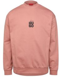HUGO - Durungu Smoke Logo Crewneck Sweatshirt - Lyst
