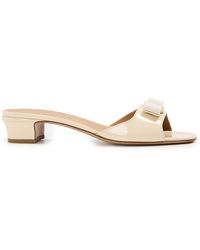 Ferragamo - Vanilla Block Heel Court Shoes - Lyst