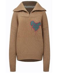 Palm Angels - Heart Tnck Knitted Hoodie - Lyst