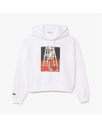 Lacoste - Oversized Print Hoodie - Lyst