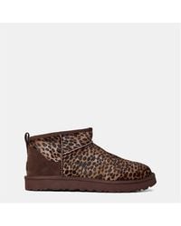 UGG - Ultra Mini Leopard Print Snug Boots - Lyst