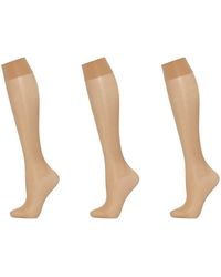 Wolford - Satin Touch 3 Pair Pack 20 Denier Knee High Socks - Lyst