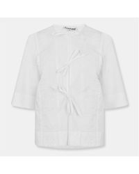 Ganni - Anglaise Short Sleeve Blouse - Lyst