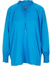BOSS - Baratina Blouse, Drawstring Neckline - Lyst