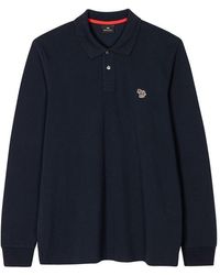 Paul Smith - Zebra Embroidered Cotton Long Sleeve Polo Shirt - Lyst