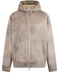 Prada - Caban Hooded Sheepskin Long Sleeve Leather Jacket - Lyst