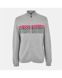 BOSS - Zightek Lined Knitwear Hoodie - Lyst