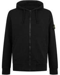 Stone Island - Full Zip Hooded Fleece - Lyst
