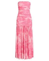 Bardot - Solana Strapless Tie Dye Ruched Maxi Dress - Lyst