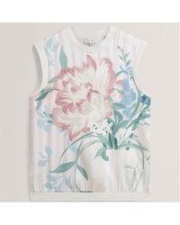 Ted Baker - Floral Printed Front Knit Tank Top - Lyst