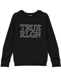 True Religion - Crew Neck Logo Sweatshirt - Lyst