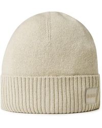 BOSS - Akaio Ribbed Knit Beanie - Lyst