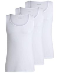 BOSS - Classic Ribbed Tank Top 3-Pack, Cotton Construction - Lyst