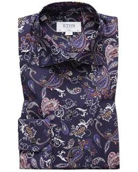 Eton of Sweden Paisley Shirt - Blue