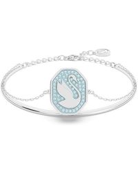 Swarovski - Swan Bangle, Swan, , Rhodium Plated - Lyst