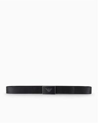 emporio armani logo plate belt