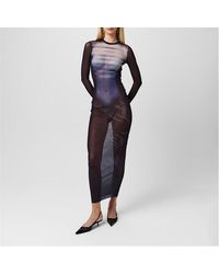 Jean Paul Gaultier - Long Sleeve Mesh Maxi Dress - Lyst
