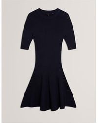 Ted Baker - Short-Sleeve Knitted Jumper Dress - Lyst