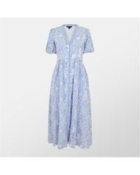 Nobody's Child - Stripe Floral Embroidered Starlight Midi Dress - Lyst