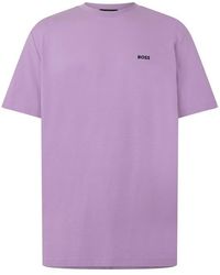 BOSS - T-Shirt With Logo Design Stretch Cotton - Lyst