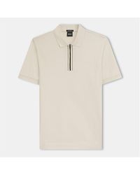BOSS - H-Paras 65 Polo Quarter Zip Shirt - Lyst