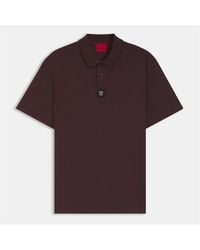 HUGO - Deabono Short Sleeve Polo Shirt With Logo Detail - Lyst