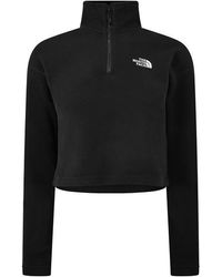 The North Face - Glacier Quarter-Zip Crop Fleece Top - Lyst